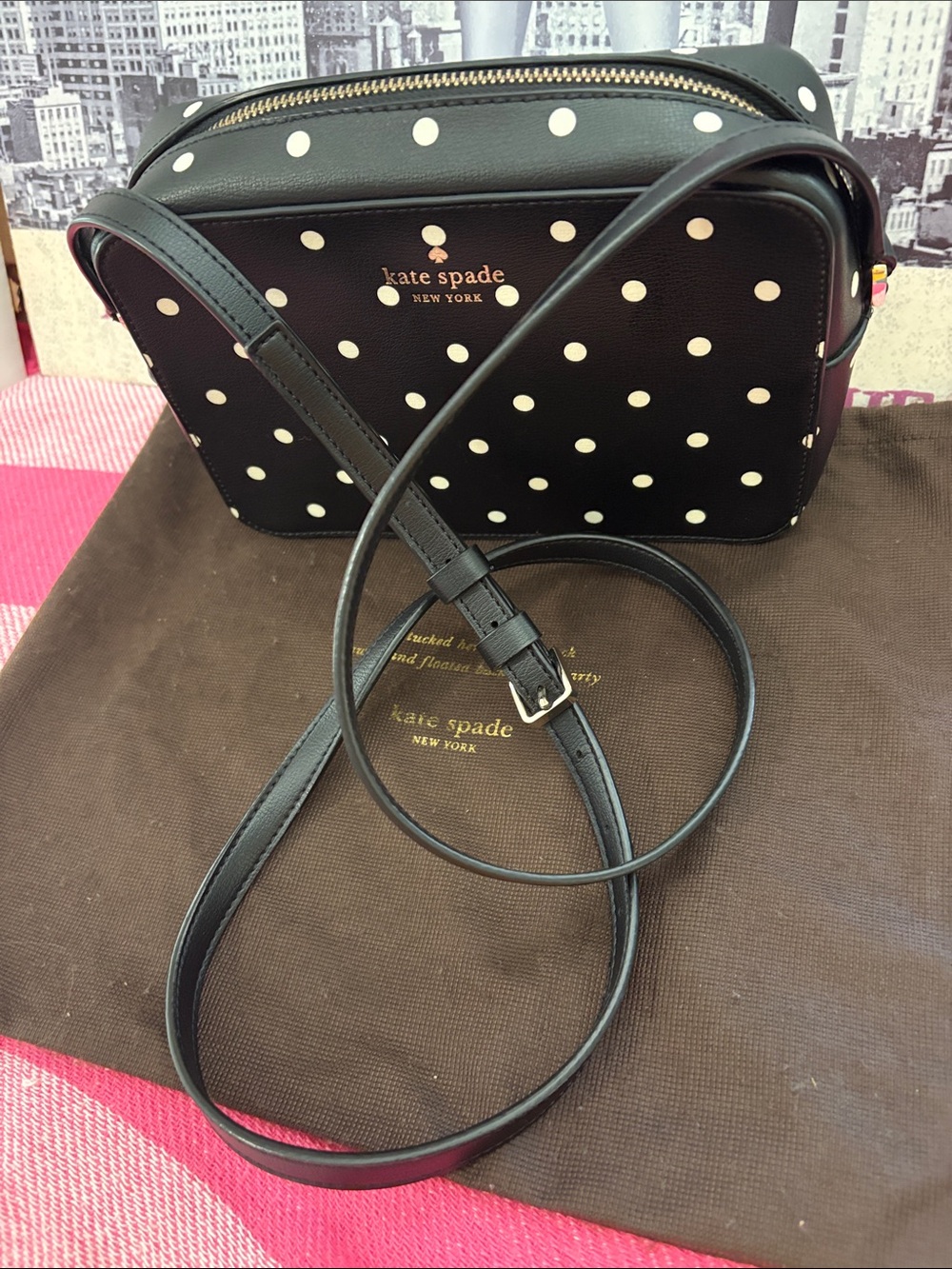 kate spade Black with White Polka Dot Crossbody Bag - Picture 11 of 15